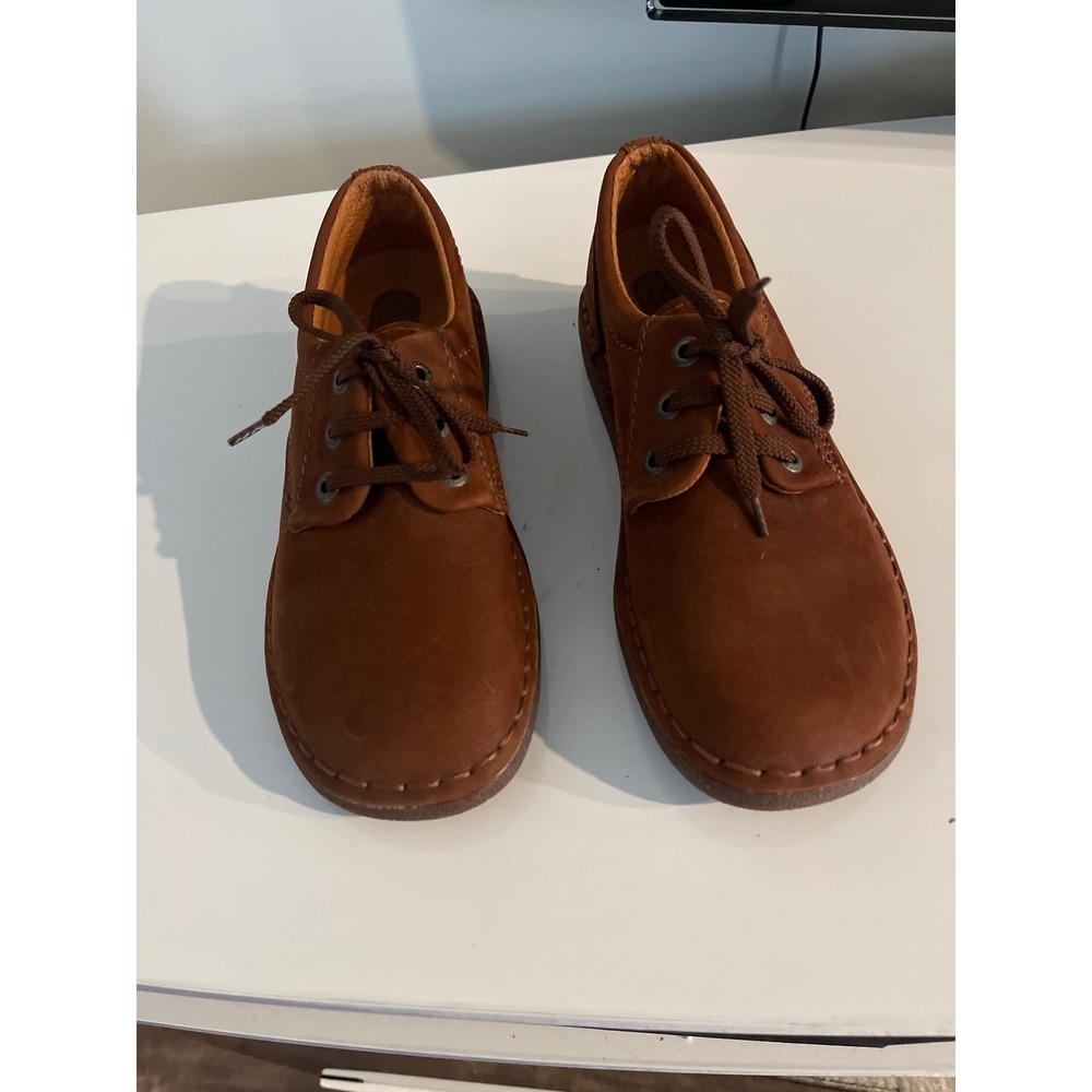Stepper Made in Italy Brown Leather Lace Up Oxford Shoes Mens 40 Cognac Nubuck